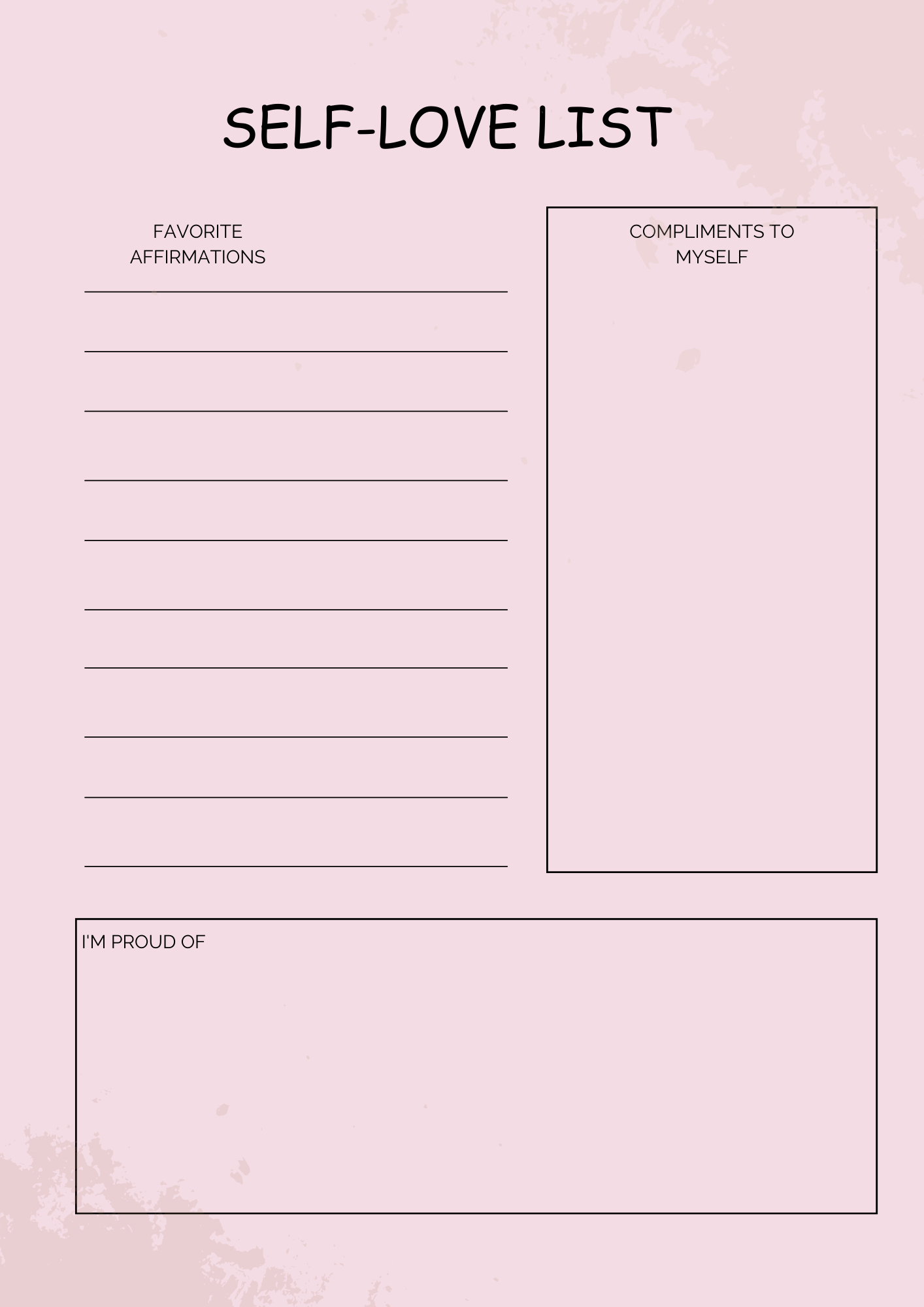 Self Love Planner Digital Download